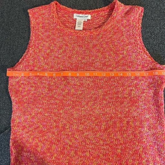 Coldwater Creek Sleeveless Knit Sweater Multicolor Orange Pink Yellow Size L - Picture 5 of 8